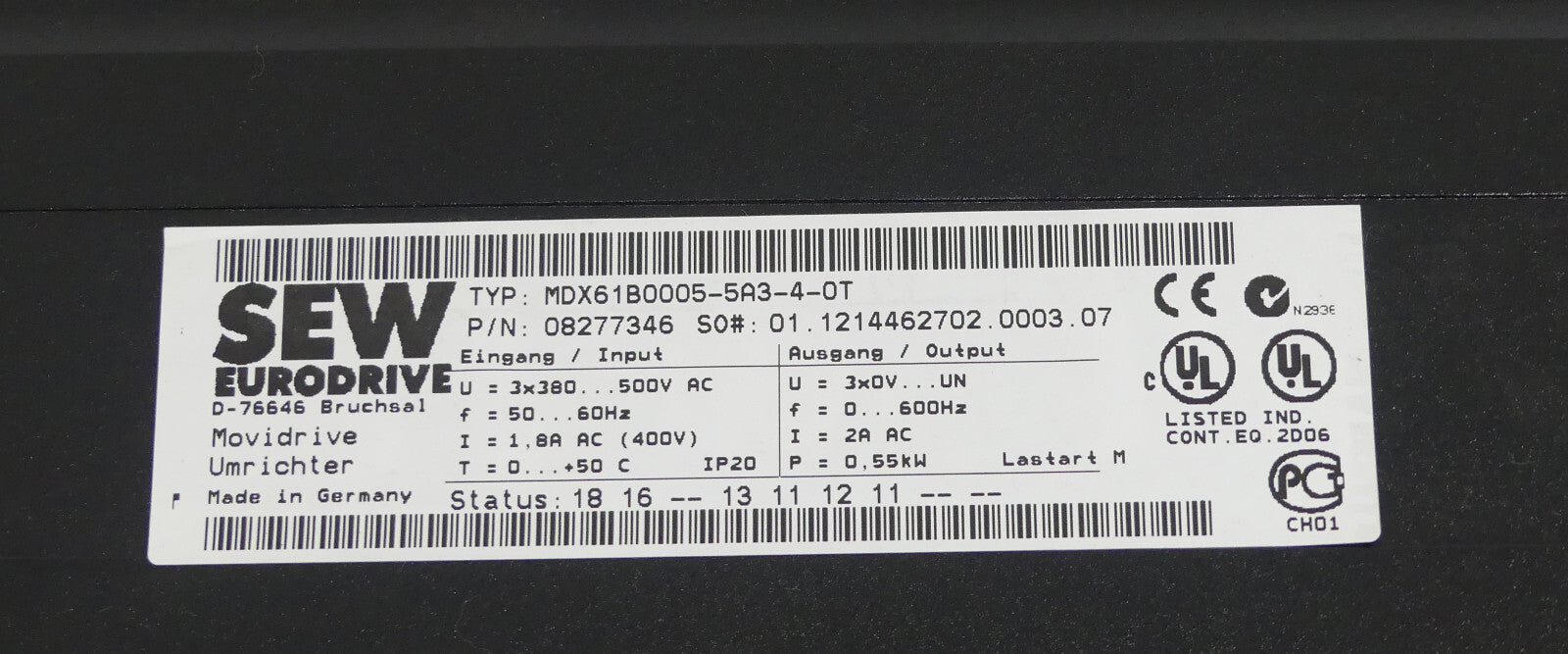 SEW MOVIDRIVE MDX61B0005-5A3-4-0T + DFP21B