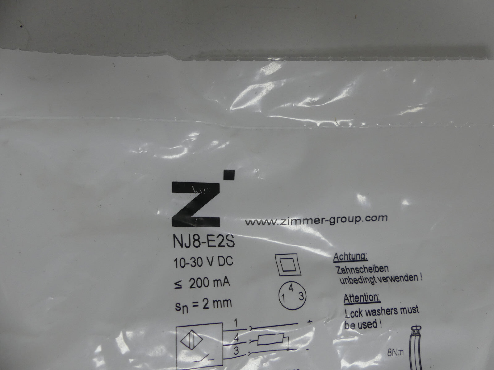 Zimmer Group NJ8-E2S Induktiver Näherungsschalter