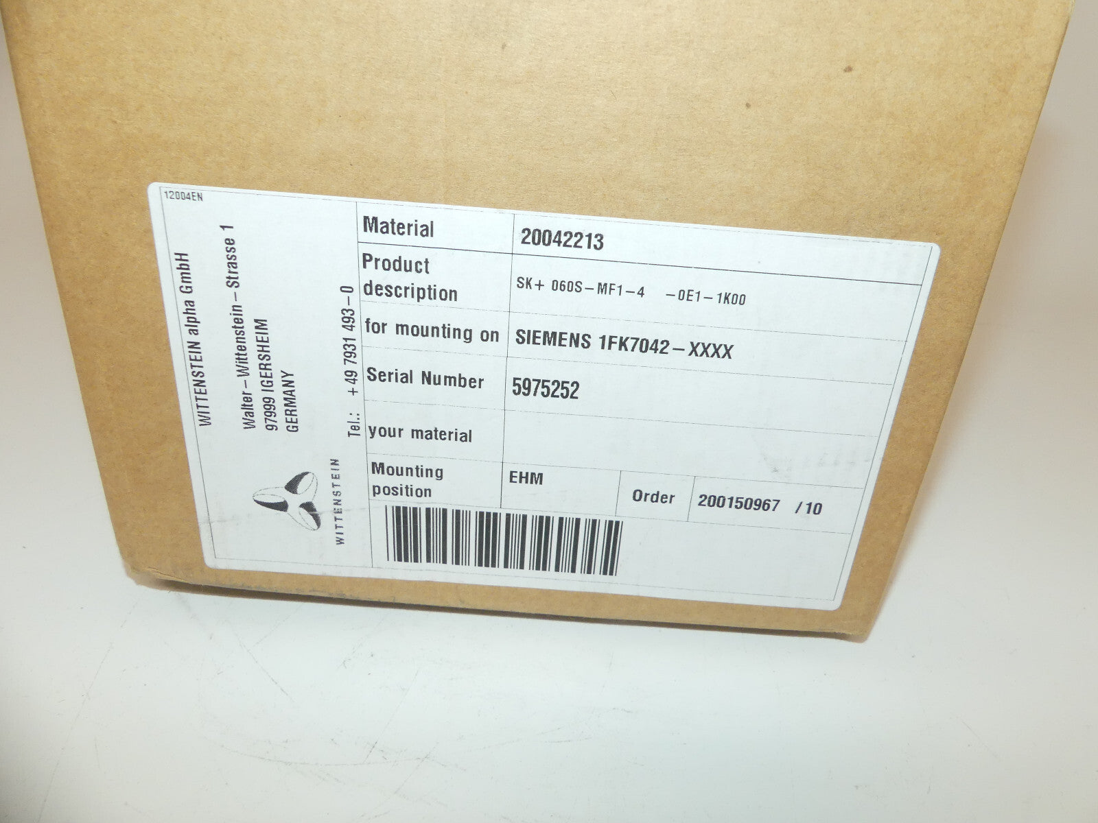 wittenstein SK+060S-MF1-4-0E1-1K00