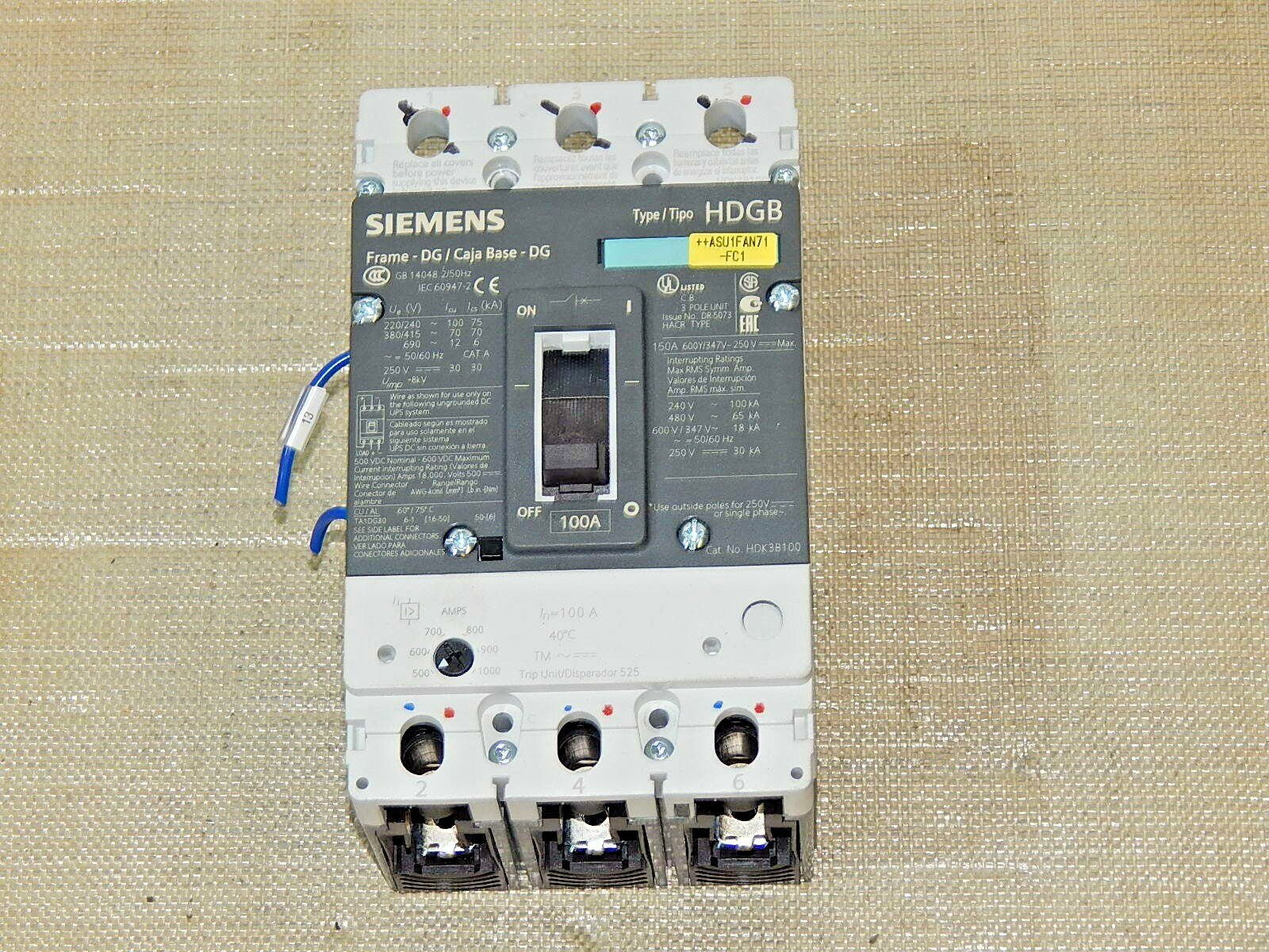 SIEMENS 3VL2515-3RR30-0AA0 + 3VL9210-7KN30 Leistungsschalter 100A used