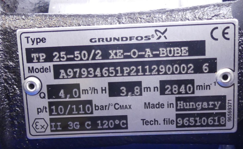 Grundfos Pumpe TP 25-50/2 XE-O-A-BUBE Motor VEM KPER 63 K2/2292