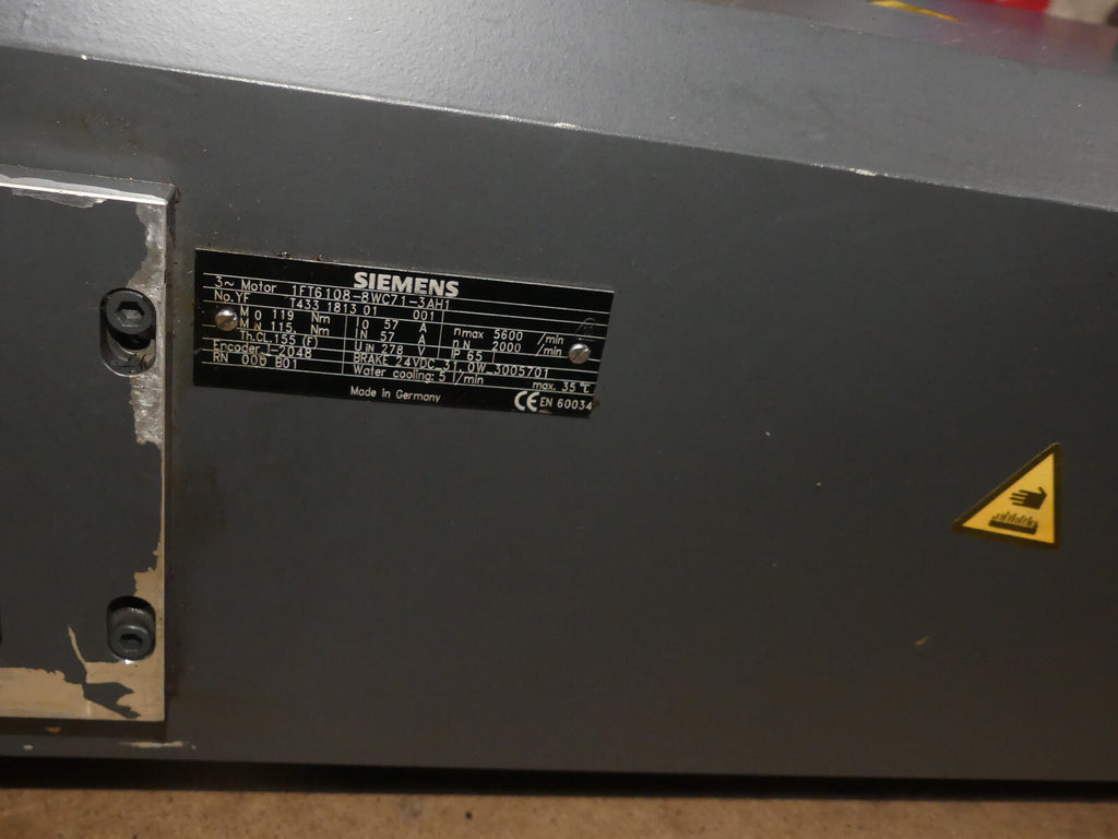 Siemens Simotics S Synchronous Servomotor 1FT6108-8WC71-3AH1