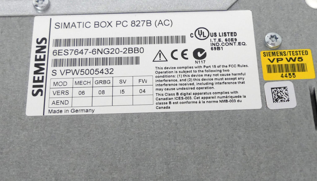 Siemens simatic Box PC 6ES7647-6NG20-2BB0