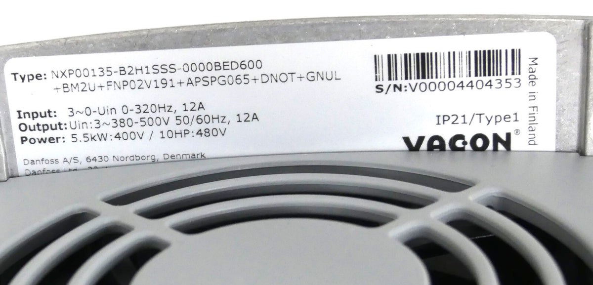 Danfoss Vacon NXP00135-B2H1SSS-0000BED600