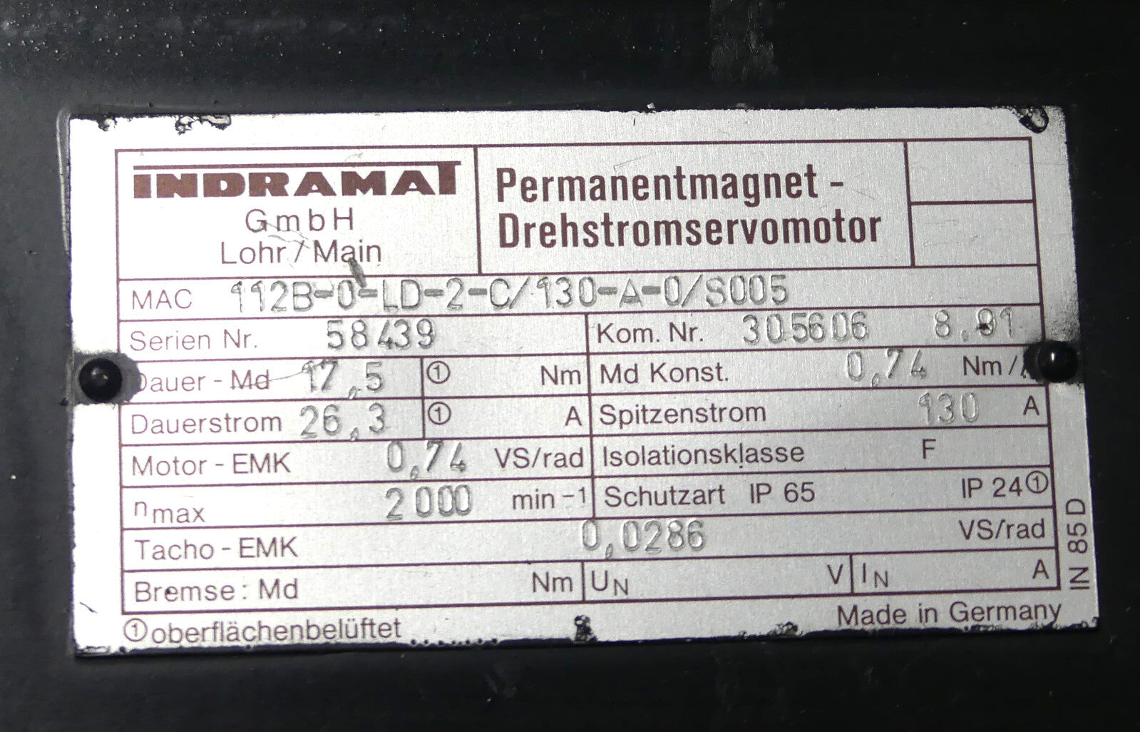 Indramat MAC112B-0-LD-2-C/130-A-0/S005