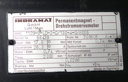 Indramat MAC112B-0-LD-2-C/130-A-0/S005