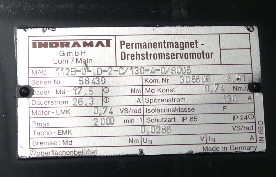 Indramat MAC112B-0-LD-2-C/130-A-0/S005