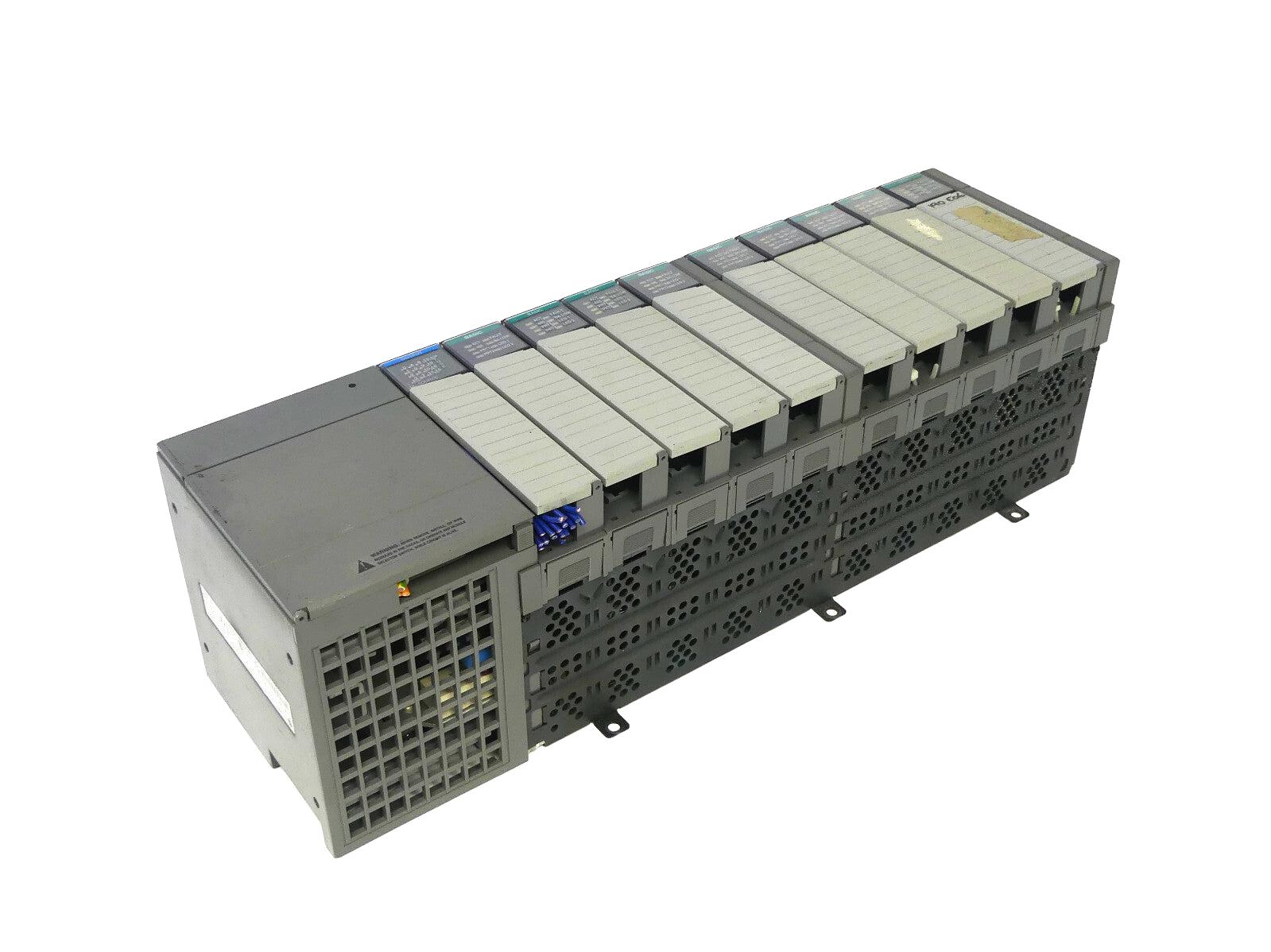 Allen Bradley SLC 500 1746-P4 + 9x 1746-BAS + 1x 1746-OBP16