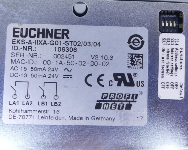 EUCHNER EKS-A-IIXA-G01-ST02/03/04 106306