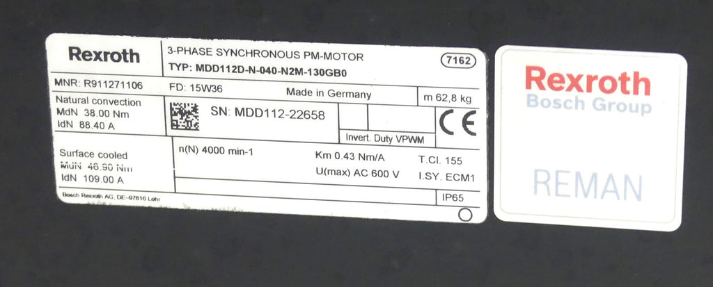 REXROTH MDD112D-N-040-N2M-130BG0