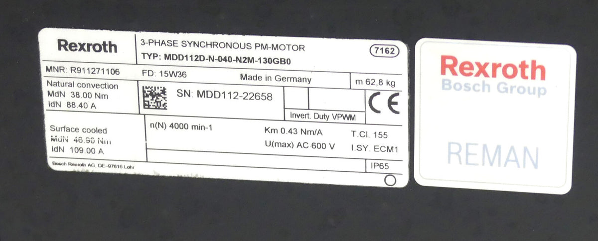 REXROTH MDD112D-N-040-N2M-130BG0