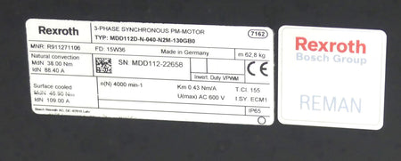 REXROTH MDD112D-N-040-N2M-130BG0