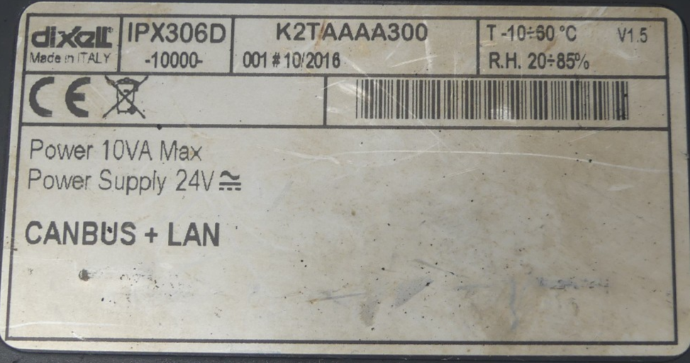 Emerson Climate Technologies Dixell IPX306D Canbus+Lan