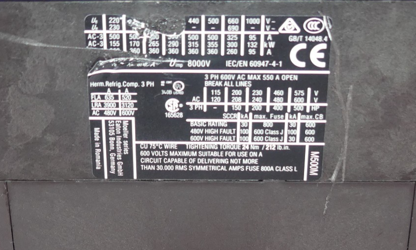 EATON DIL M500-S XTCS500M