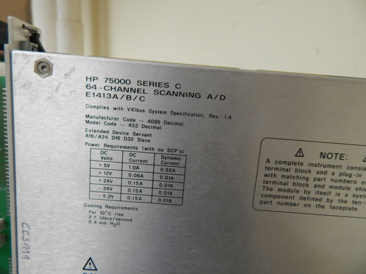 Hewlett Packard HP E1413B E1413-66211 64-Channel Scanning A/D  E1413-66211