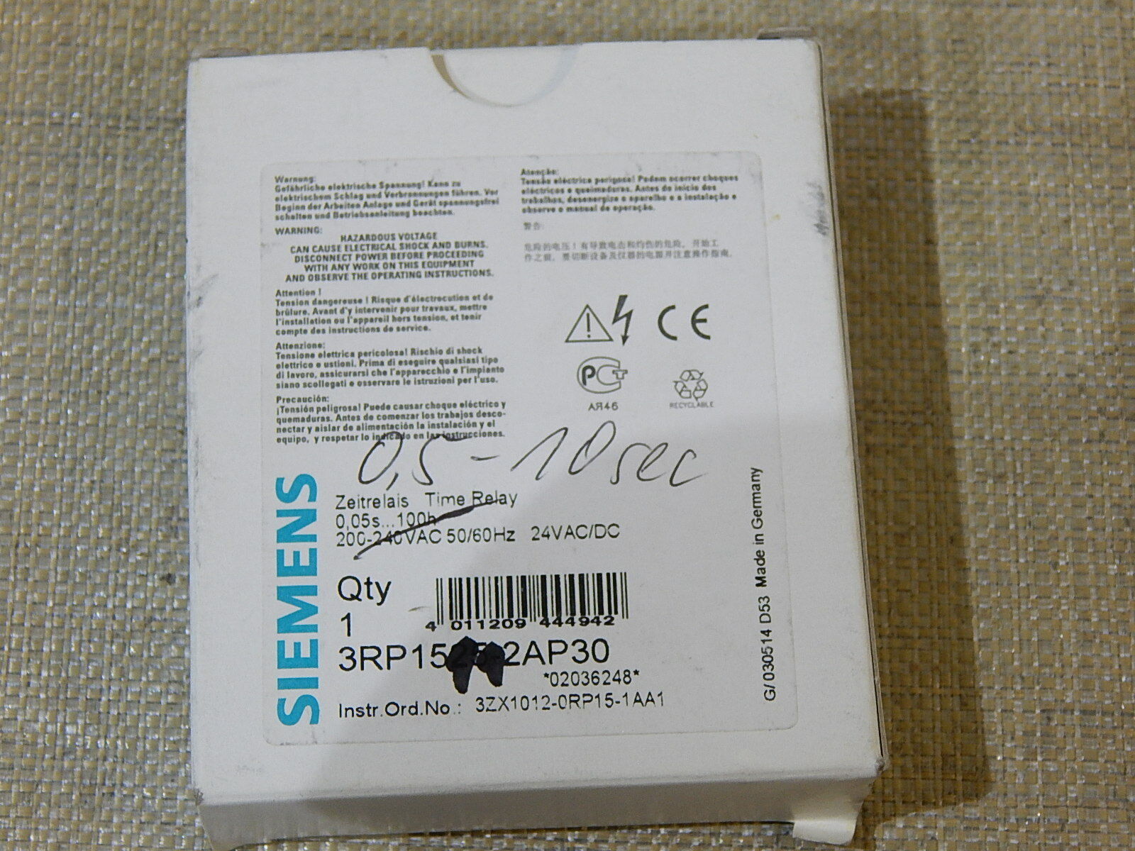  Siemens 3RP1511-2AP30 Zeitrelais  