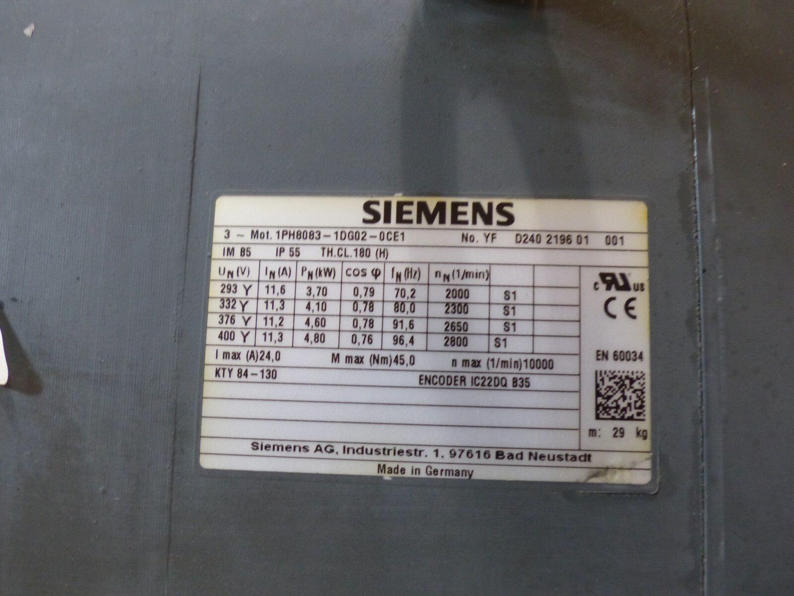 siemens 6ph8083-1dg02-0ce1 used