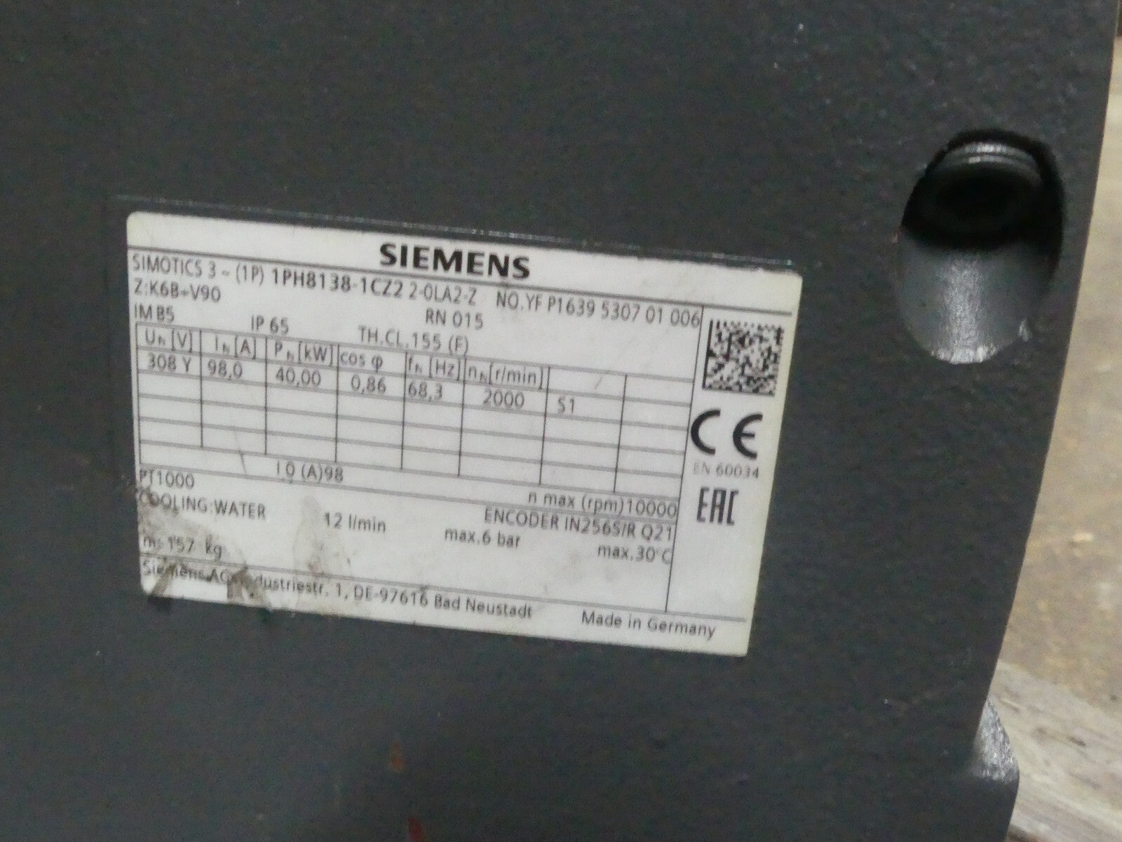 Siemens Simotics 3~ 1PH8138-1CZ22-0LA2-Z Defekt s.Bilder