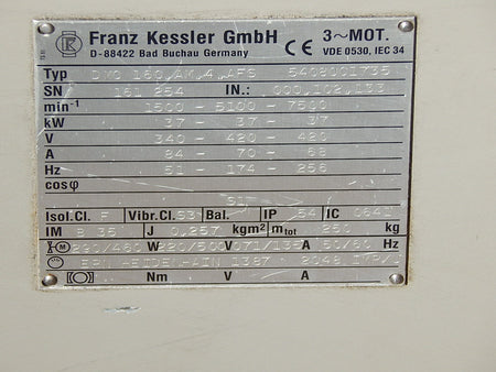 FRANZ KESSLER SERVOMOTOR DMQ 160.AM,4,AFS 5408001735 Used