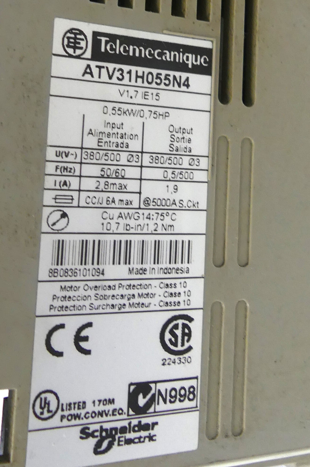 Schneider Telemecanique Altivar 31,ATV31H055N4