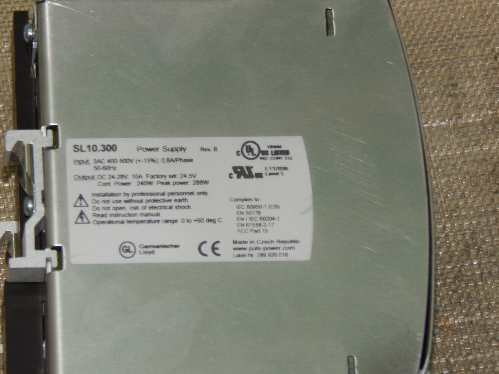  PULS SL 10 Power Supply SL10.300 DC 24-28v / 10 A used