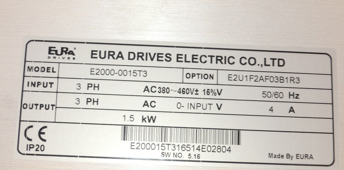 EURA DRIVES ELECTRIC E2000-0015T3