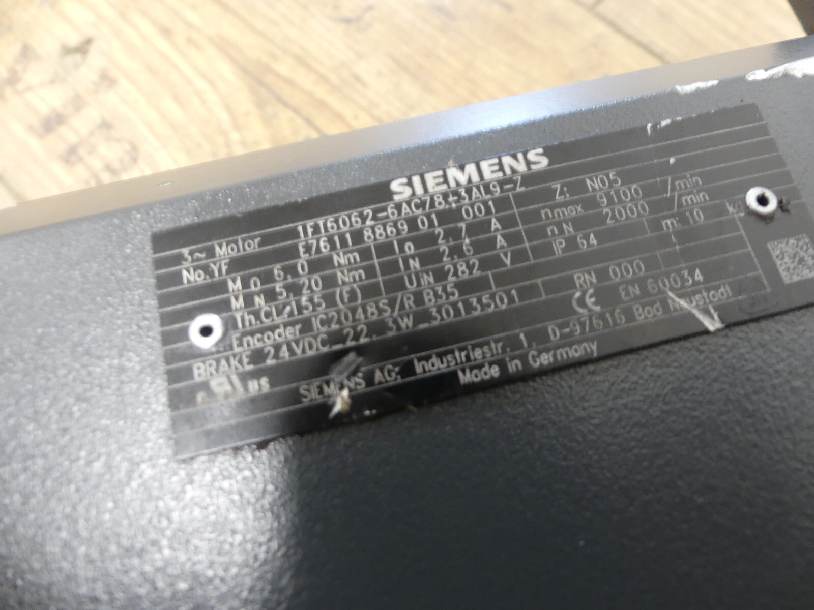 Siemens 1FT6062-6AC78-3AL9-Z - Anschluss beschädigt (s.Bilder)