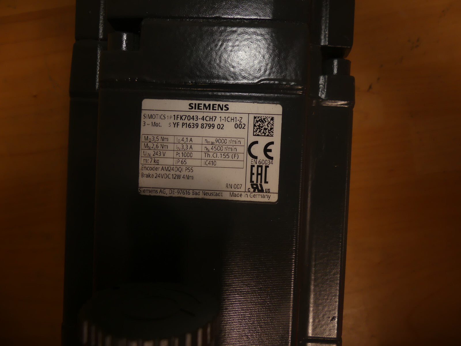 Siemens  Simotics  1FK7043-4CH7-1CH1-Z   Neuwertig