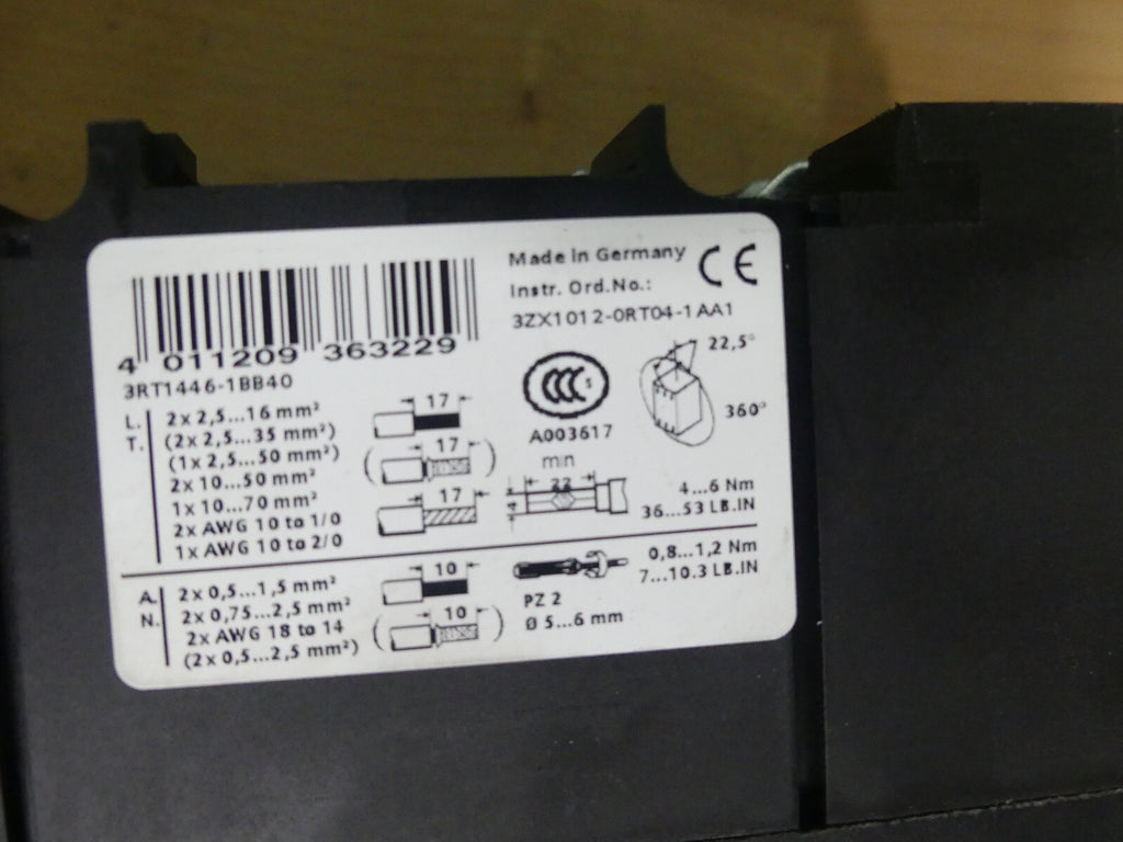 Siemens 3RT1446-1BB40 Schütz used