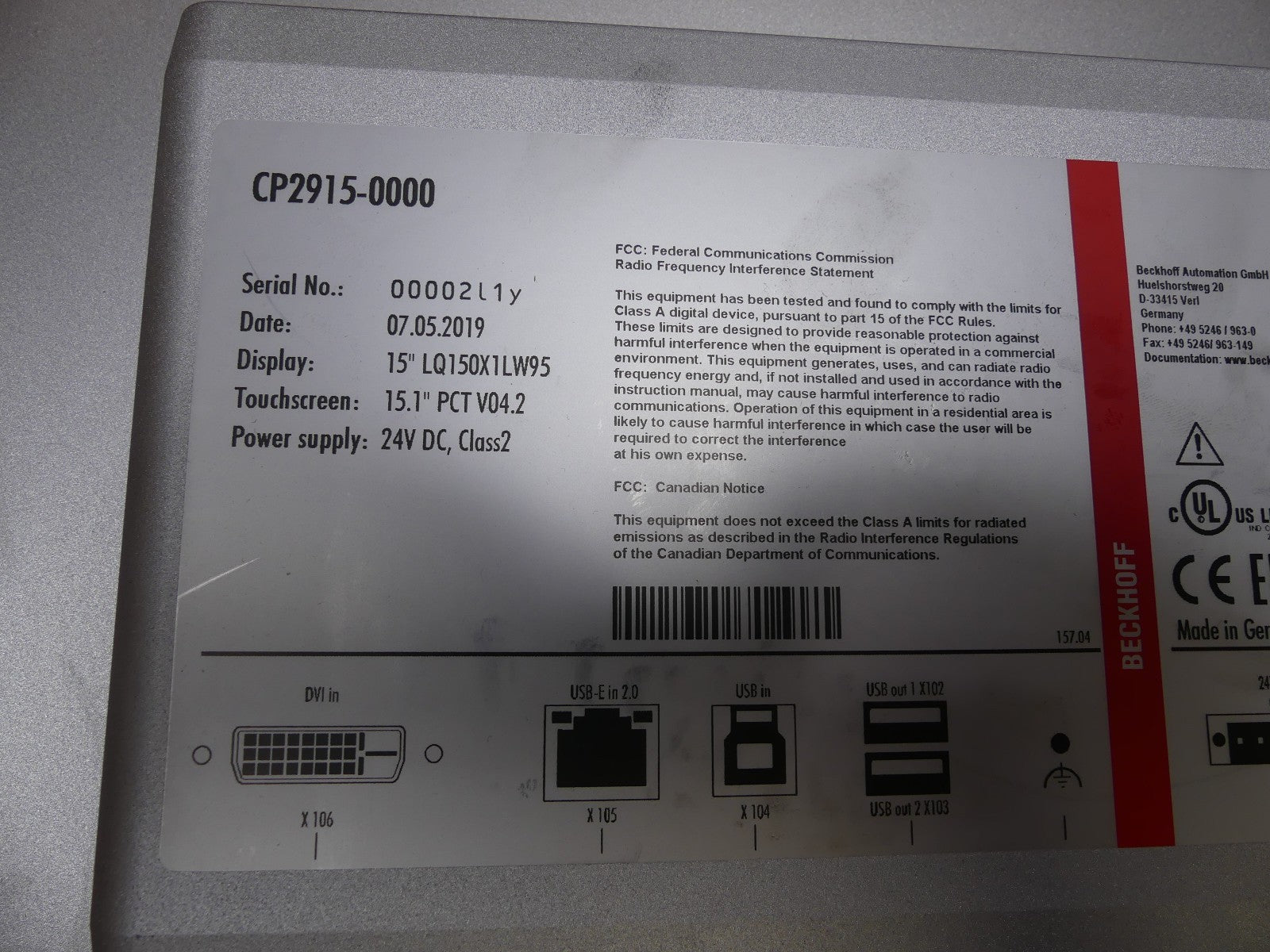 Beckhoff CP2915-0000