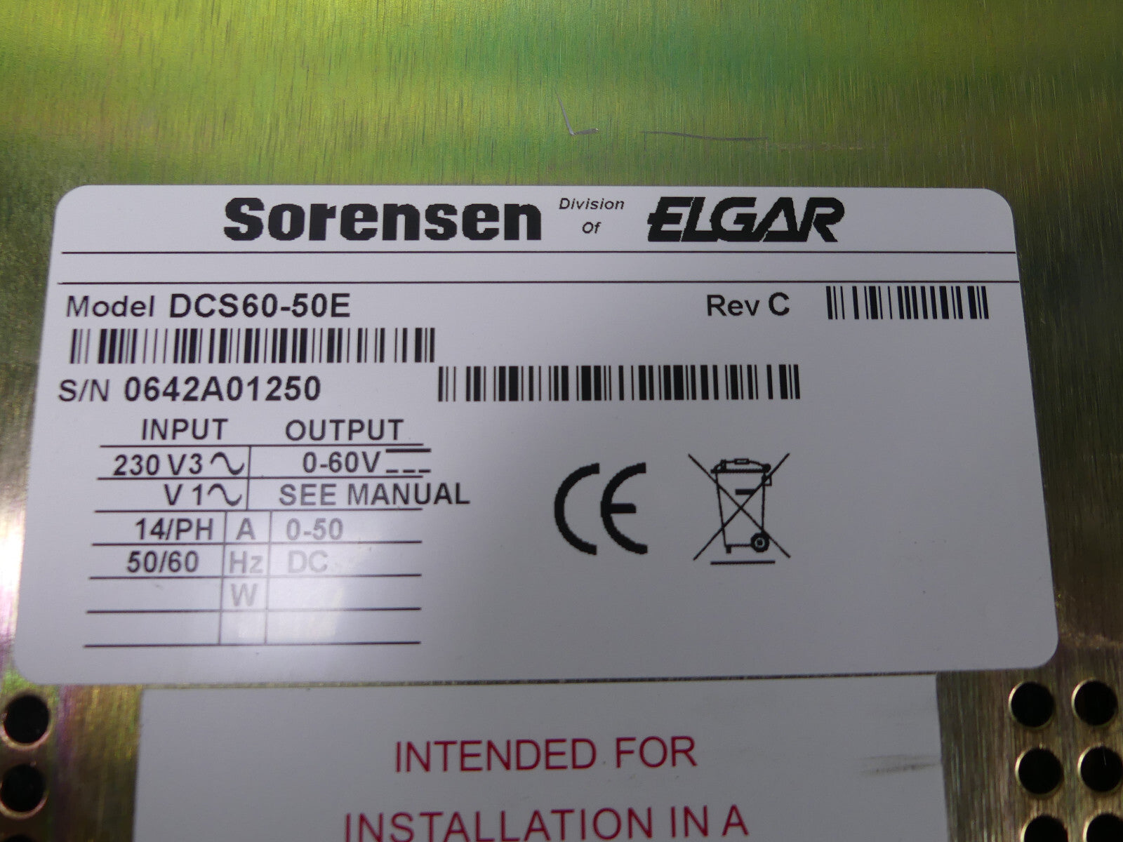 Sorensen DCS60-50E  programmierbares Gleichstromnetzteil