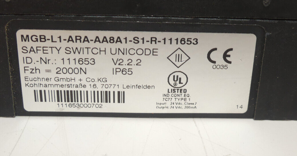 Euchner MGB-L1-ARA-AA8A1-S1-R-111653 Sicherheitsschalter