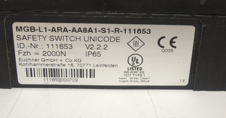 Euchner MGB-L1-ARA-AA8A1-S1-R-111653 Sicherheitsschalter
