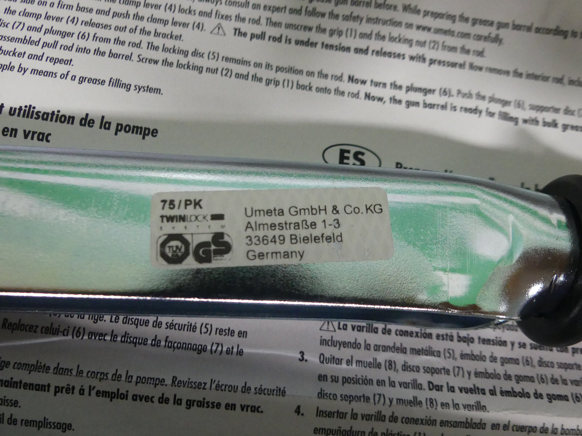 Umeta Handhebelfettpresse 75/PK für 500ccm loses Fett