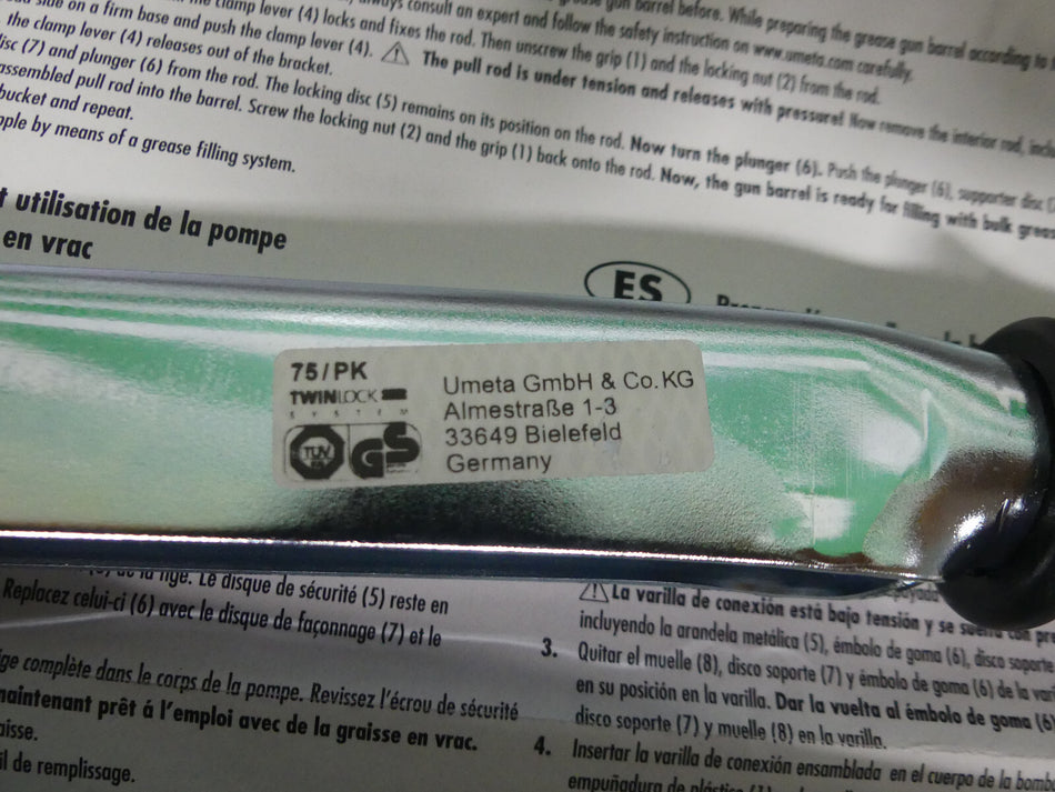 Umeta Handhebelfettpresse 75/PK für 500ccm loses Fett