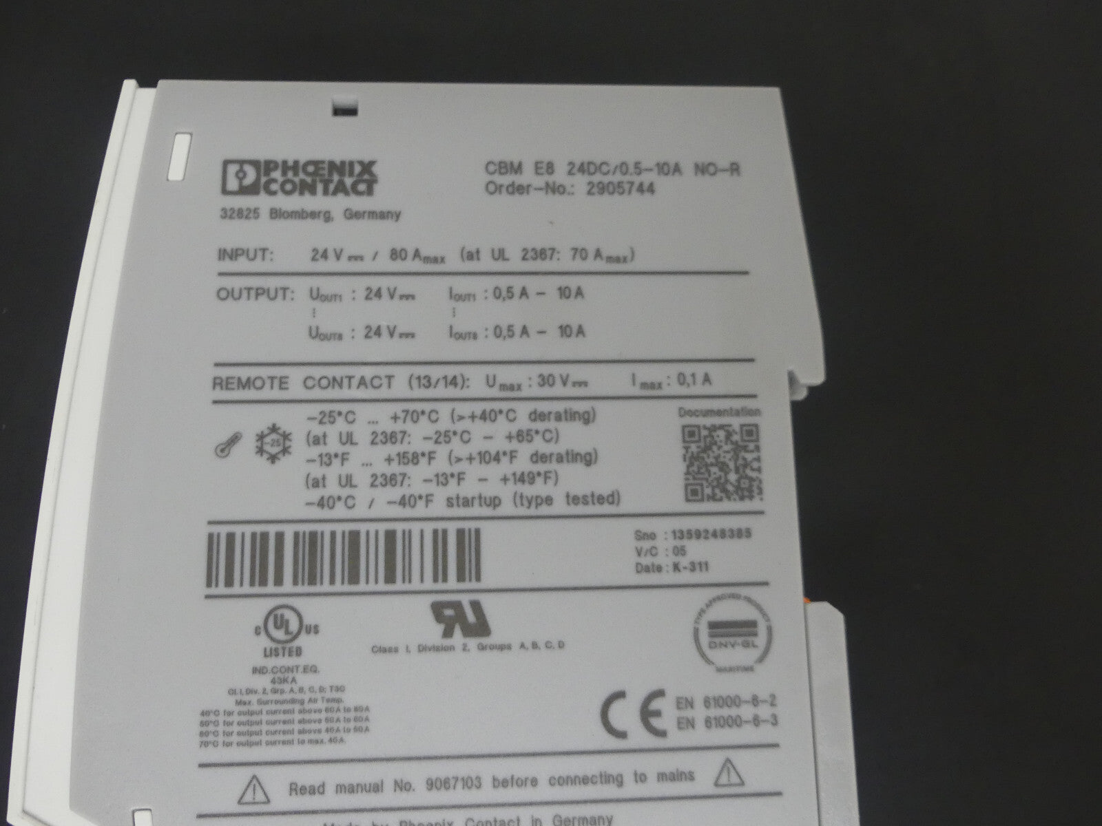 Phoenix Contact CBM E8 24DC/0.5-10A NO-R