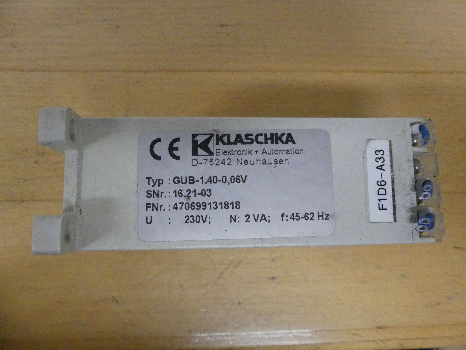 DR ING KLASCHKA KG  GUB-1.40-60 mV-230VAC