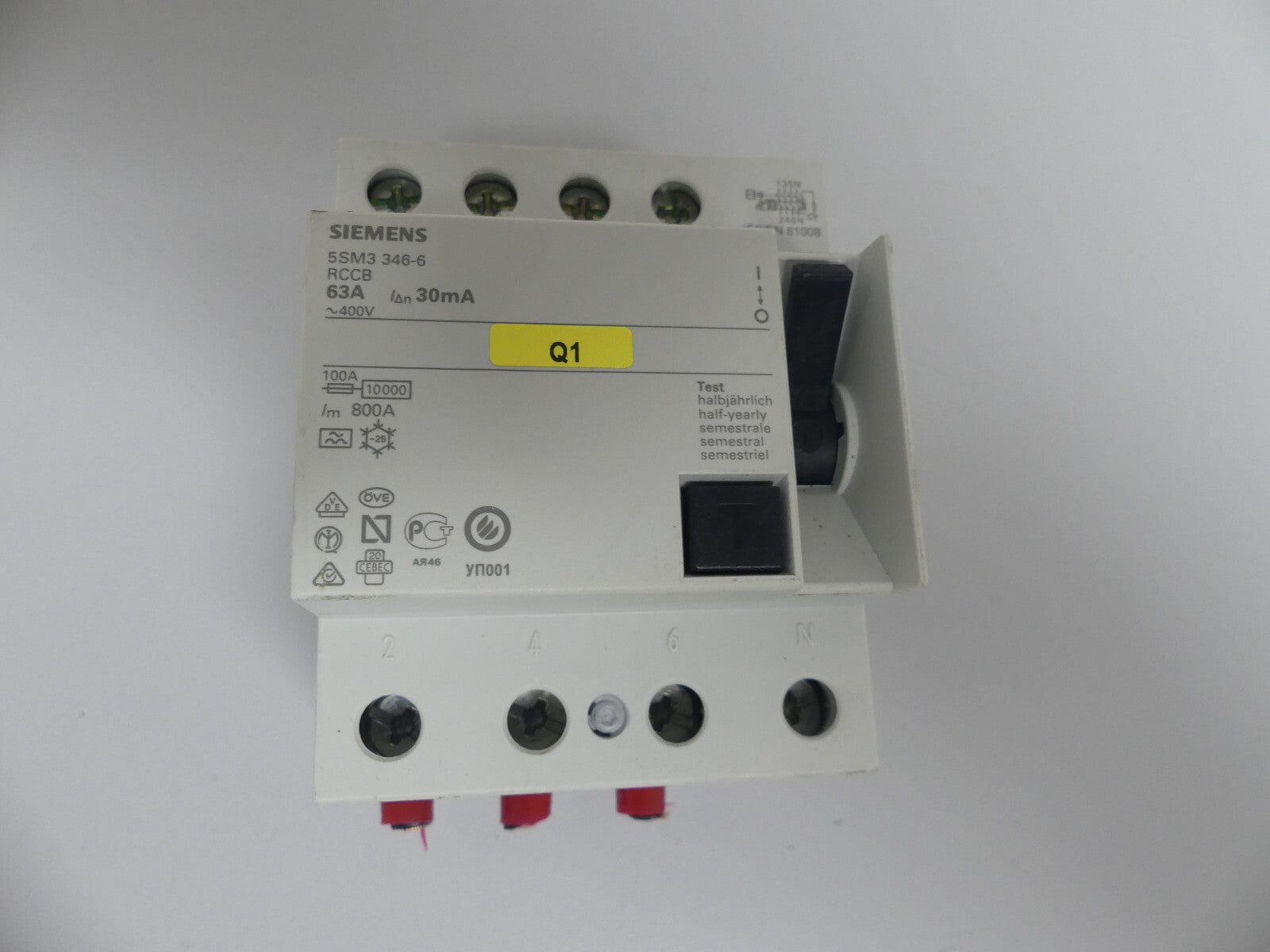 Siemens 5SM3 346-6 RCCB 63A Schutzschalter