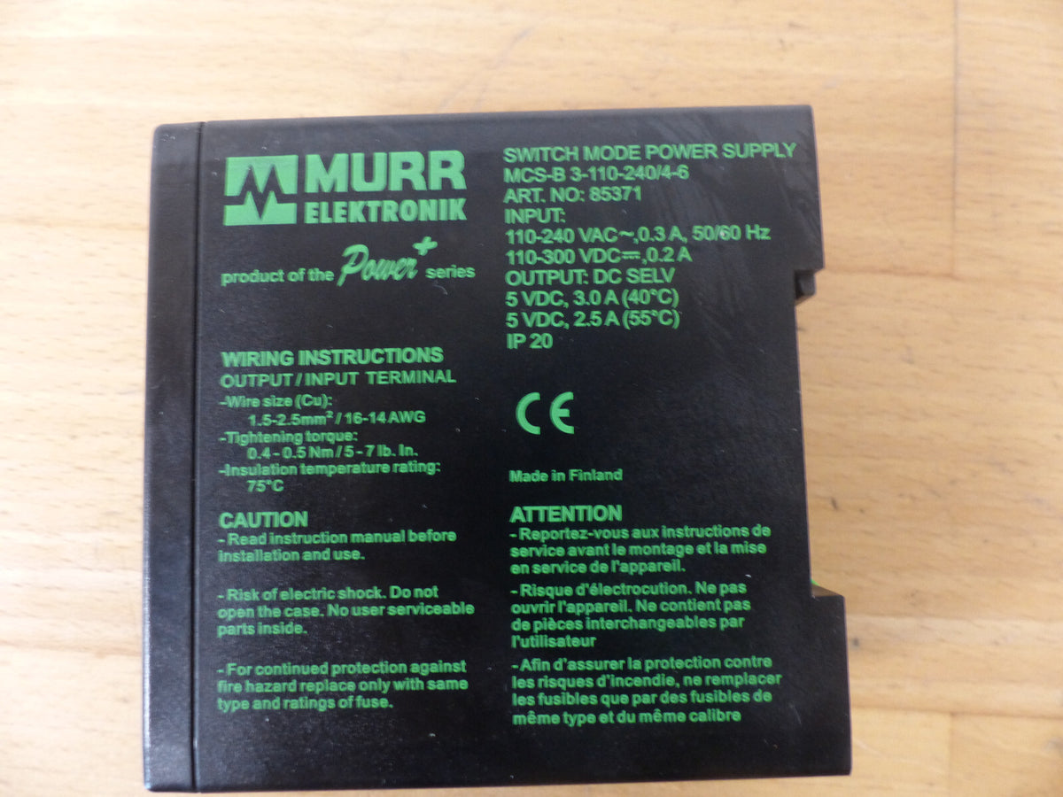 MURR ELEKTRONIK  SWITCH MODE POWER SUPPLY MCS-B 3-110-240/4-6