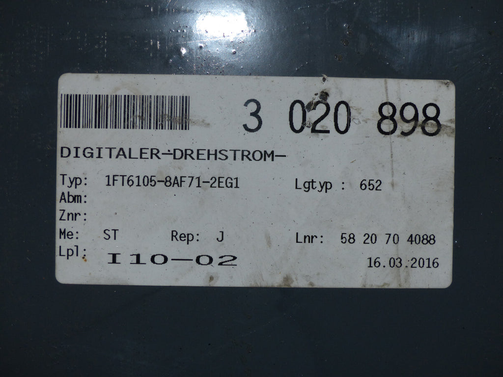 SIEMENS 1FT6105-8AF71-2EG1   1FT61058AF712EG1 used s.Bilder