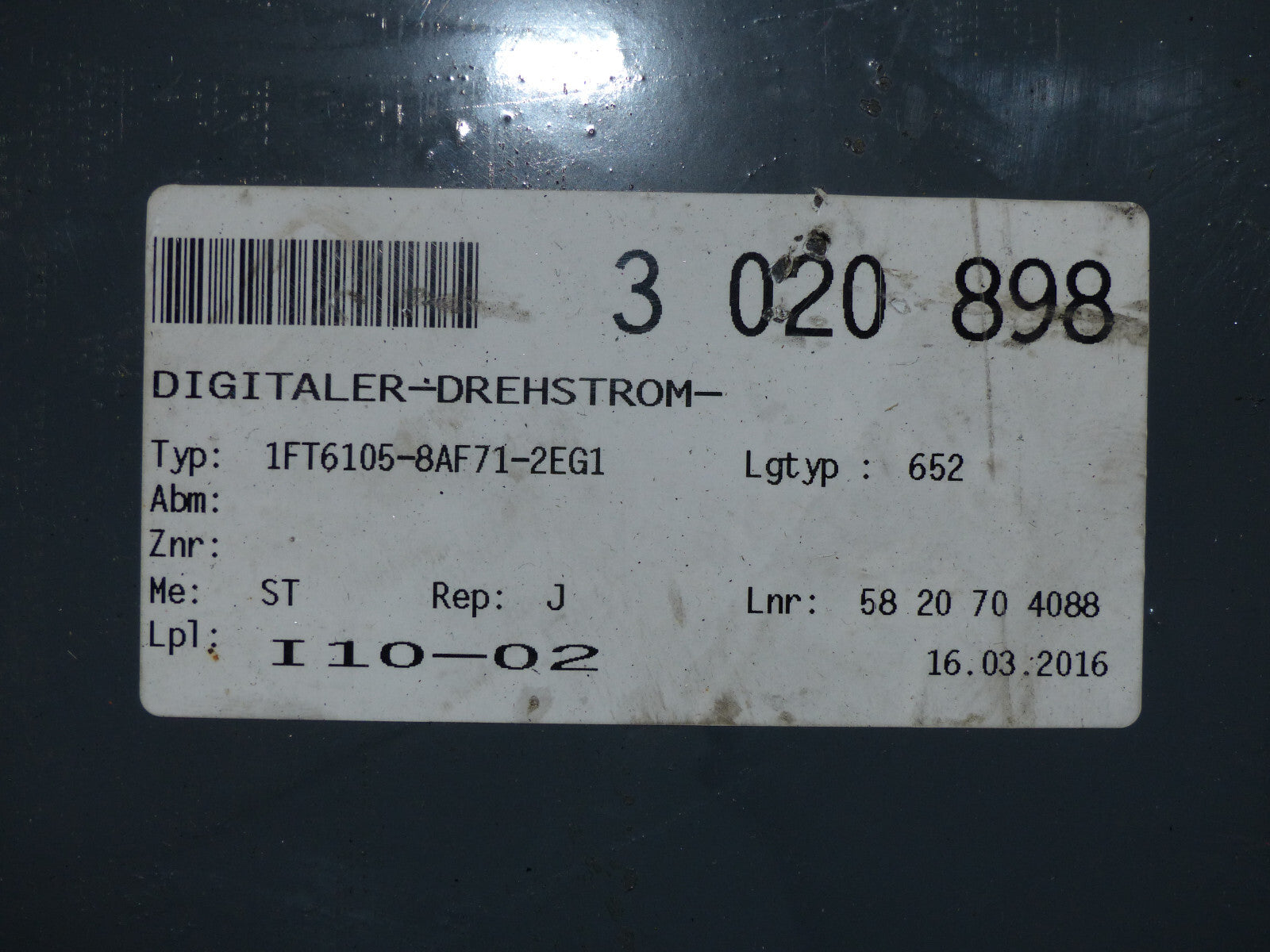 SIEMENS 1FT6105-8AF71-2EG1   1FT61058AF712EG1 used s.Bilder