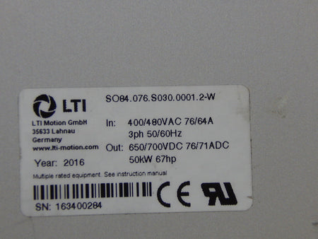 LTi  DRiVES  SO84.076.S030.0001.2-W  50KW 67HP 