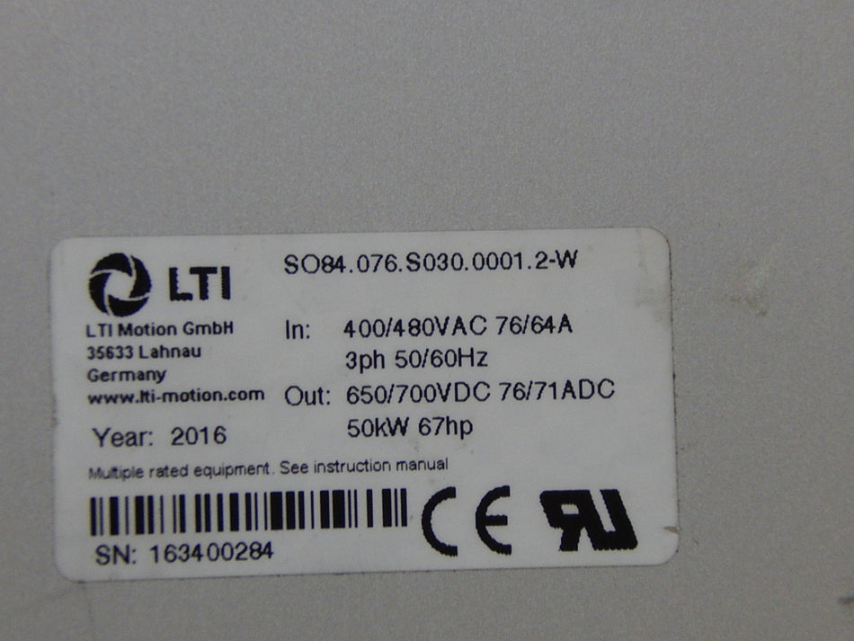 LTi  DRiVES  SO84.076.S030.0001.2-W  50KW 67HP 