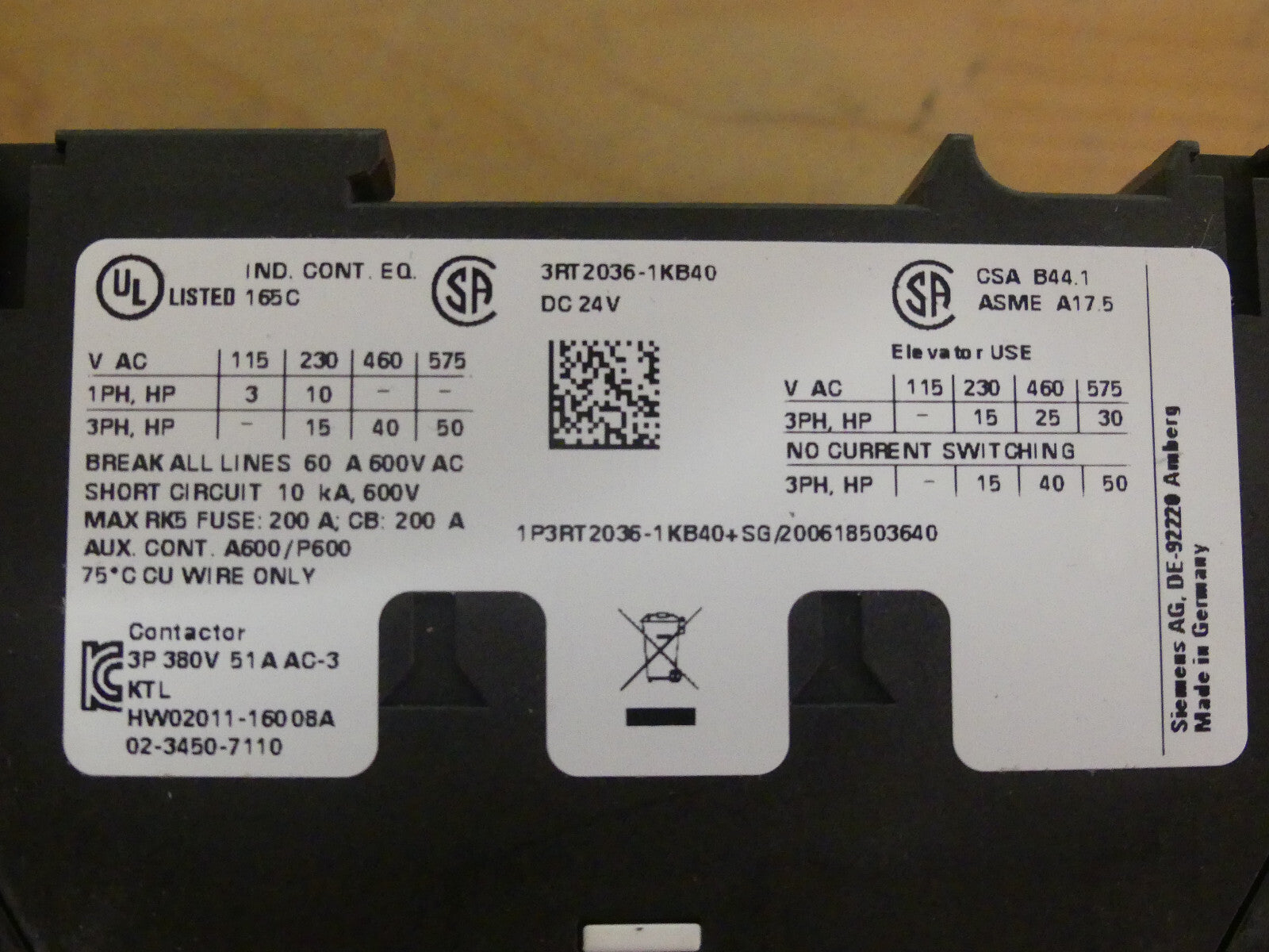 Siemens 3RT2036-1KB40 neue onhe verpackung