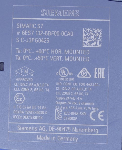Siemens Simatic S7 6ES7 132-6BF00-0CA0