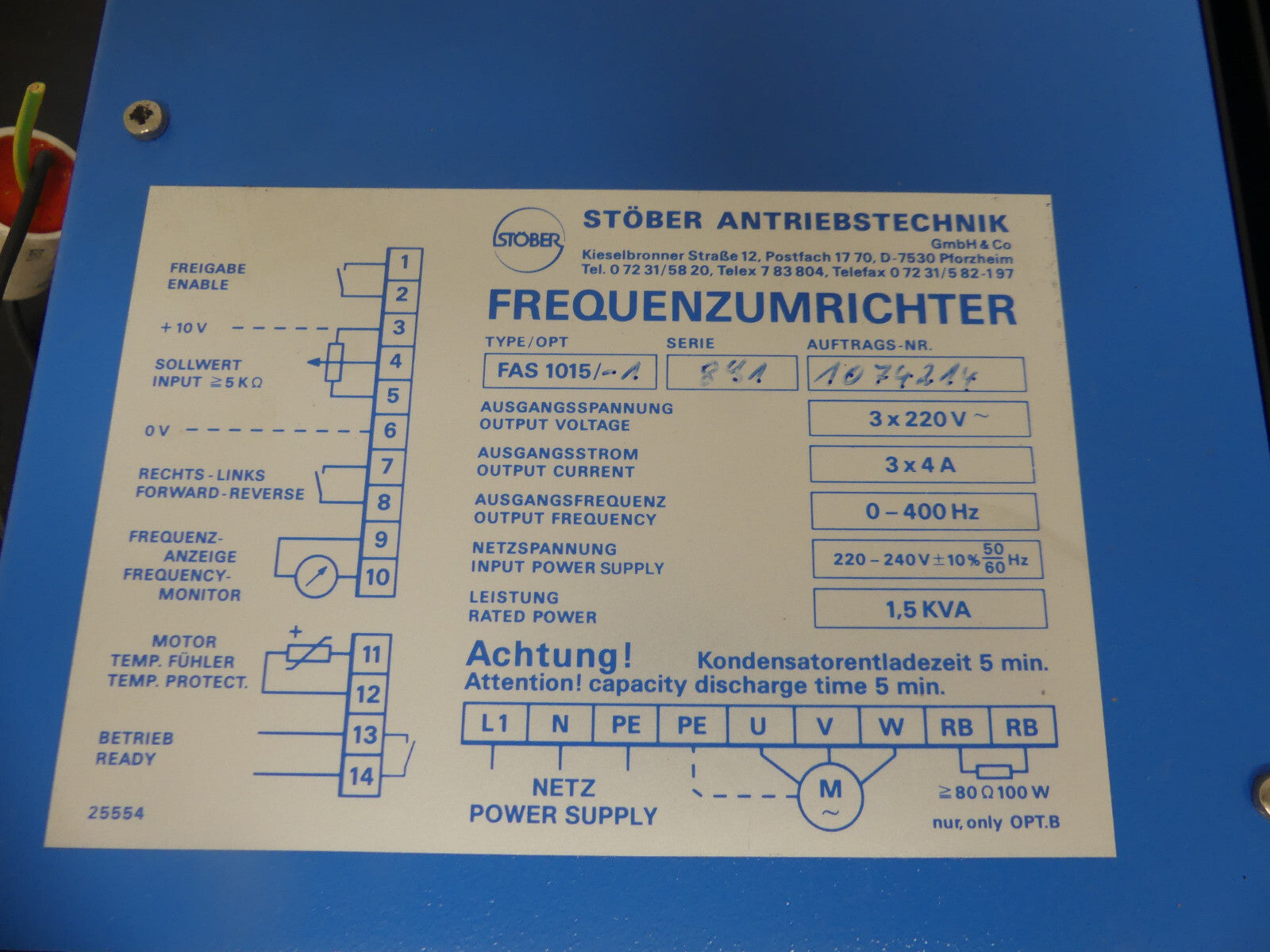 STÖBER Antriebstechnik, Frequenzumrichter FAS 1015/-1
