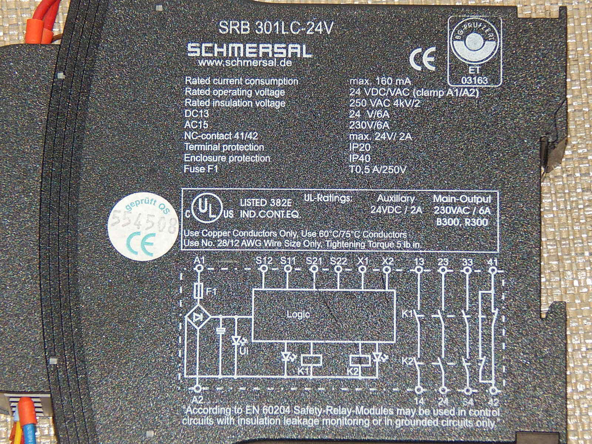  Schmersal SRB 301LC-24V // SRB301LC-24V  Sicherheitsrelais  used