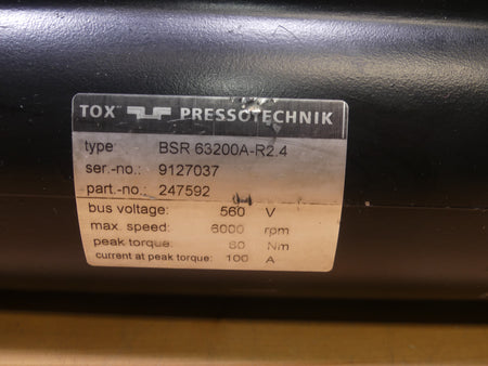TOX PRESSOTECHNIK BSR63200A-R2.4 SERVOMOTOR