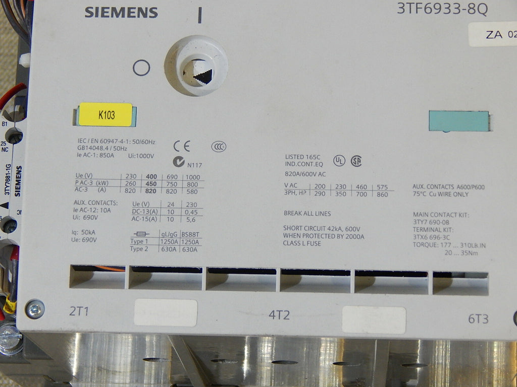 Siemens 3TF6933-8QL7-Z  Schütz Contactor 3ZX1012-0TF14-1AA2 used s.Bilder