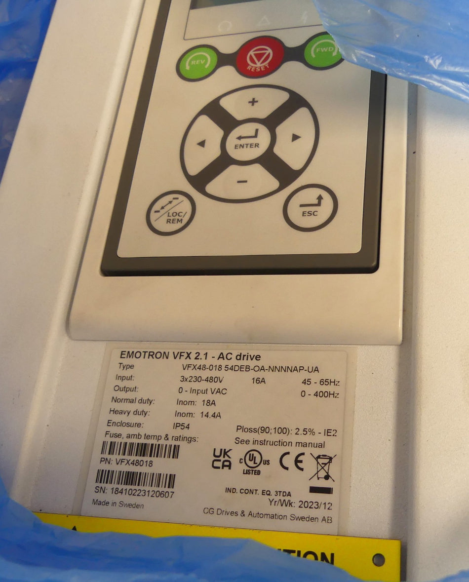 EMOTRON VFA 2.0-AC drive VFX48-01854DEB-OA-NNNNAP-UA Defekt